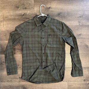 Fox Racing Shirt Mens Medium Green Plaid Button Up Casual Skate Moto